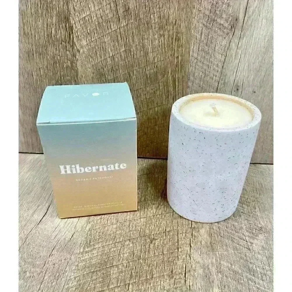 In Favor Of Hibernate Candle Cedar Patchouli Natural Scented 8.5oz USA Made NEW